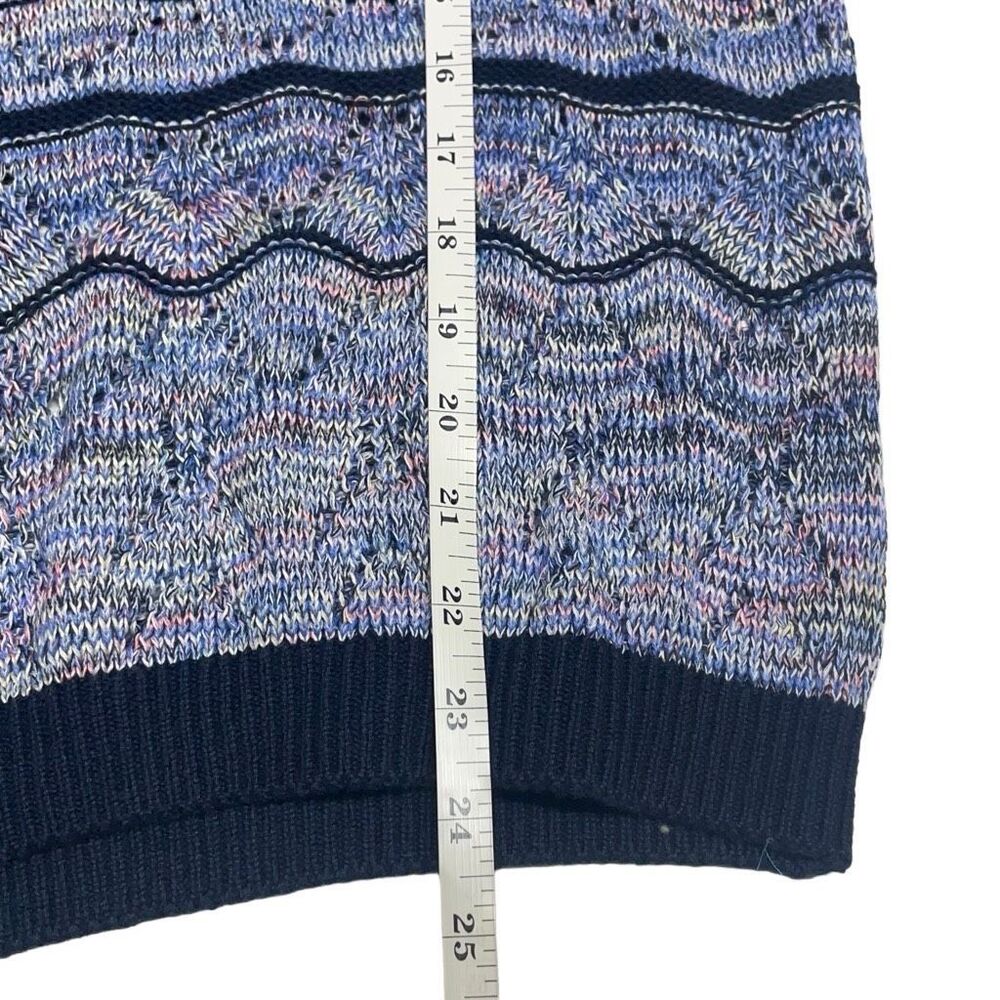Evolution Blue Confetti Ric-Rac Open Knit Pullover Sweater - Picture 5 of 6